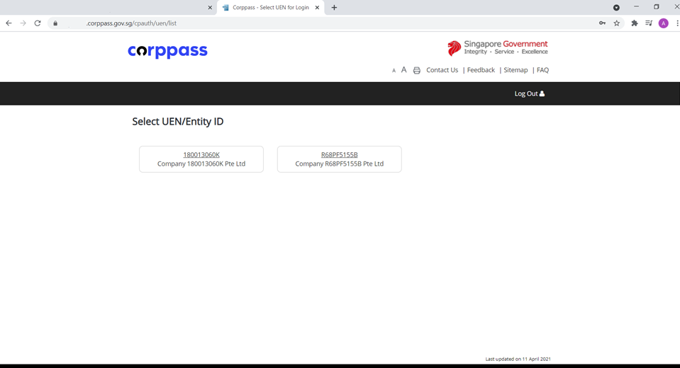Picture showing Corppass login inputs